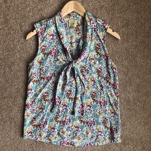 Cute floral sleeves top - mint, Size S